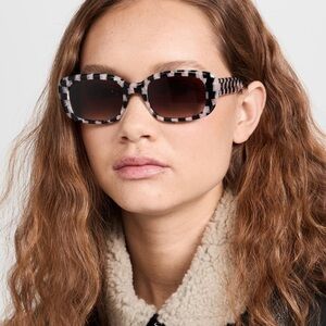 KREWE harlequin Milan rectangle sunglasses in acetate NEW